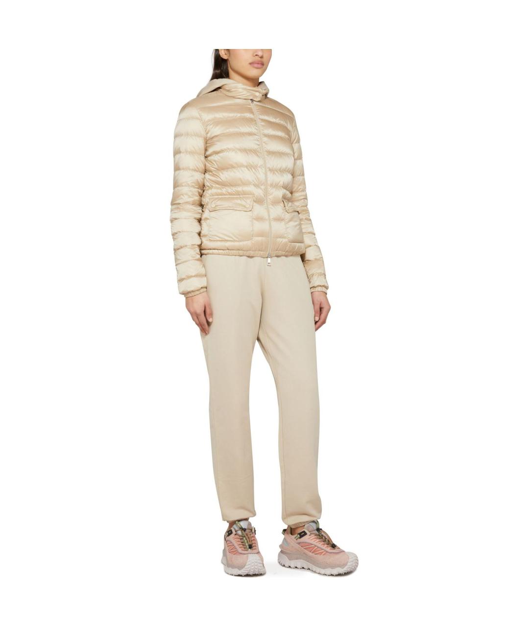 MONCLER Бежевая полиамидовая куртка, фото 4