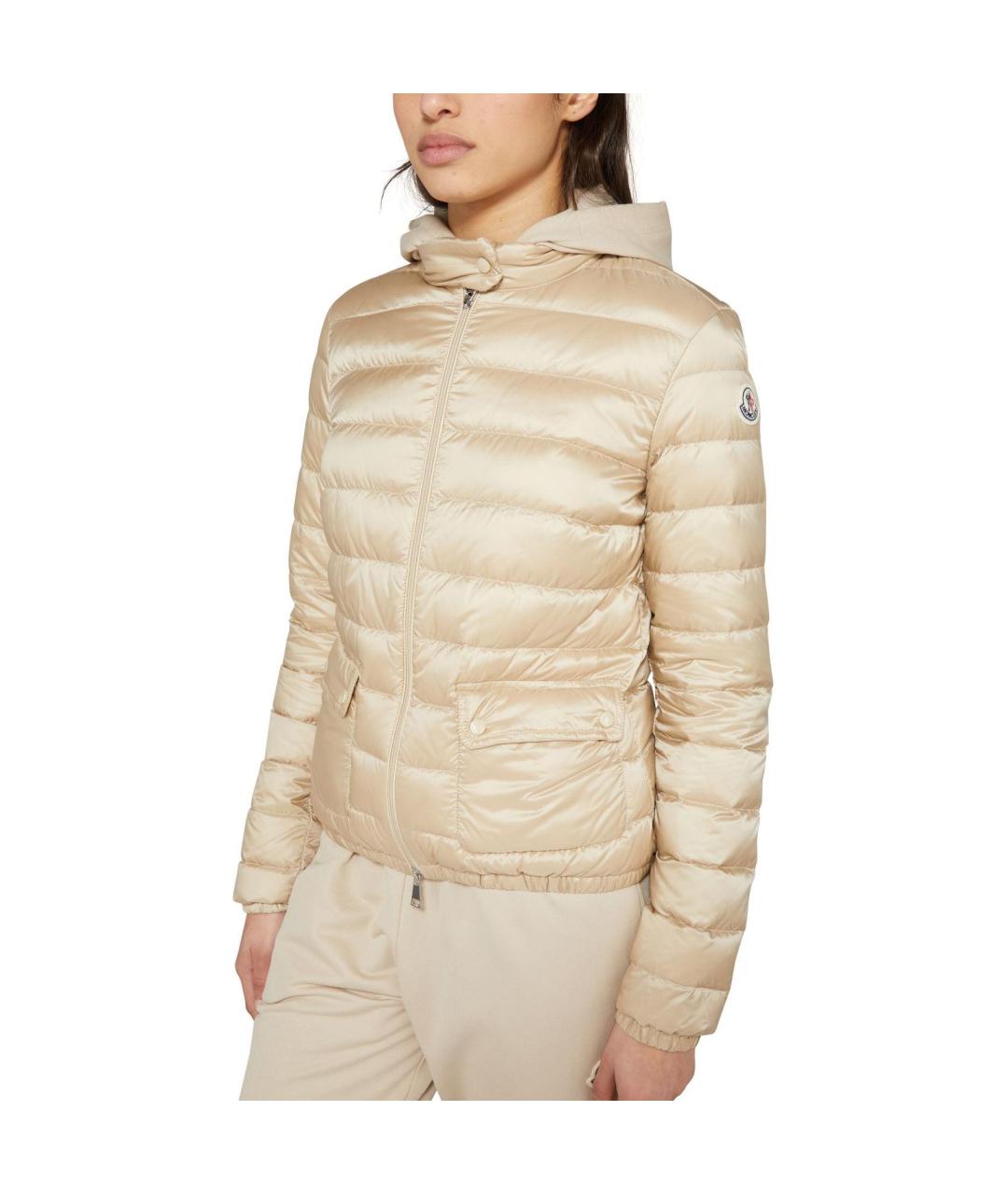 MONCLER Бежевая полиамидовая куртка, фото 5