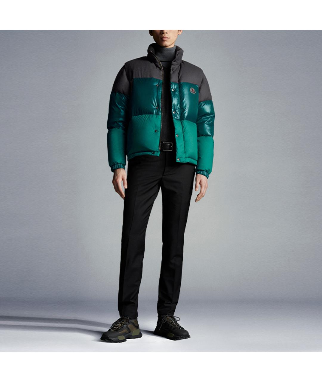 MONCLER Зеленый пуховик, фото 2