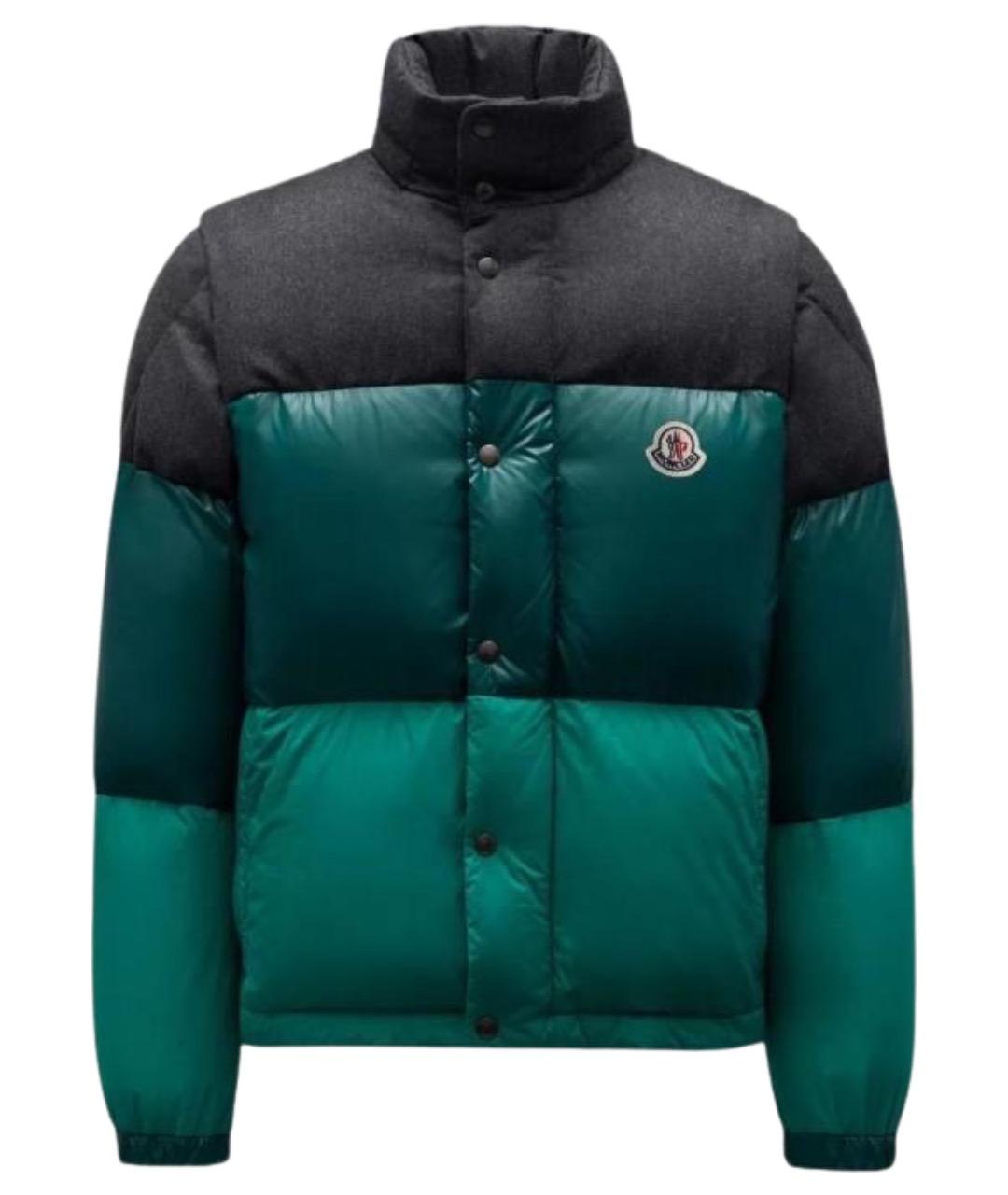 MONCLER Зеленый пуховик, фото 1