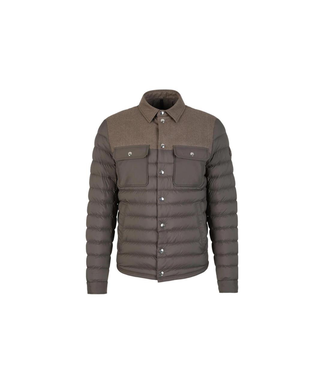 MONCLER Коричневый пуховик, фото 1