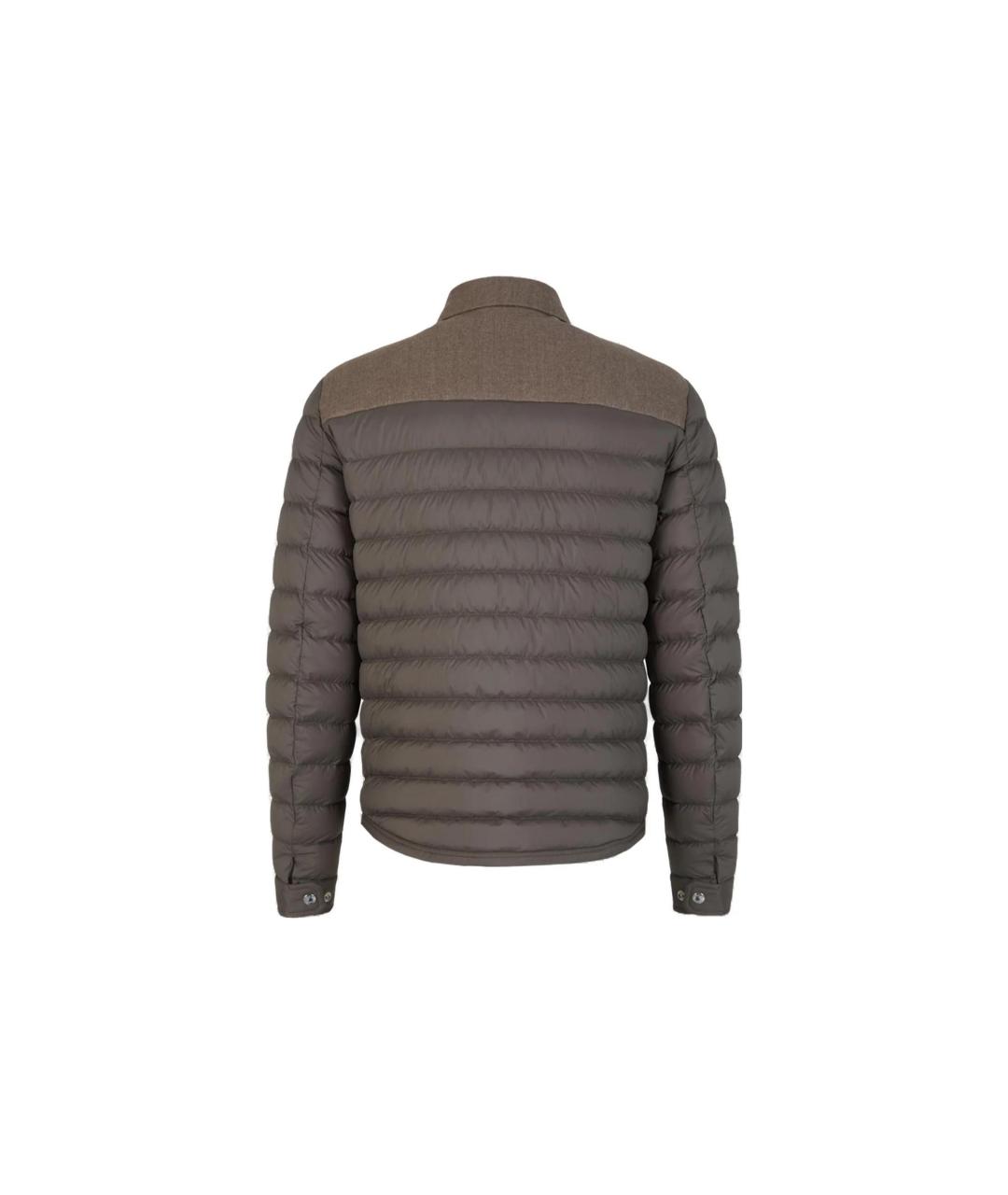 MONCLER Коричневый пуховик, фото 2