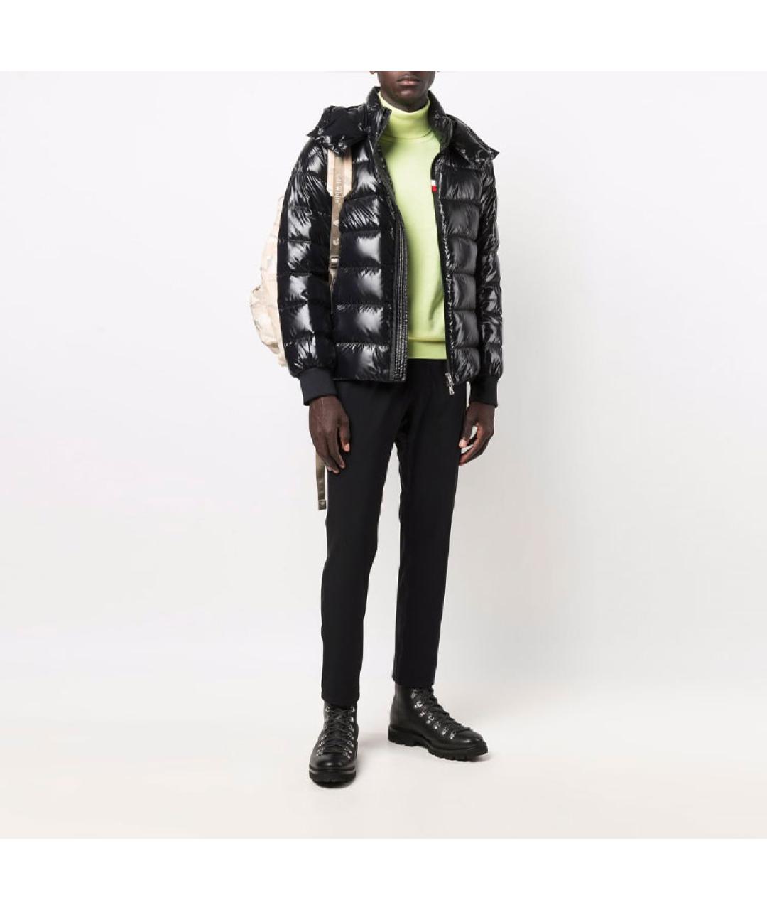 MONCLER Черный пуховик, фото 4