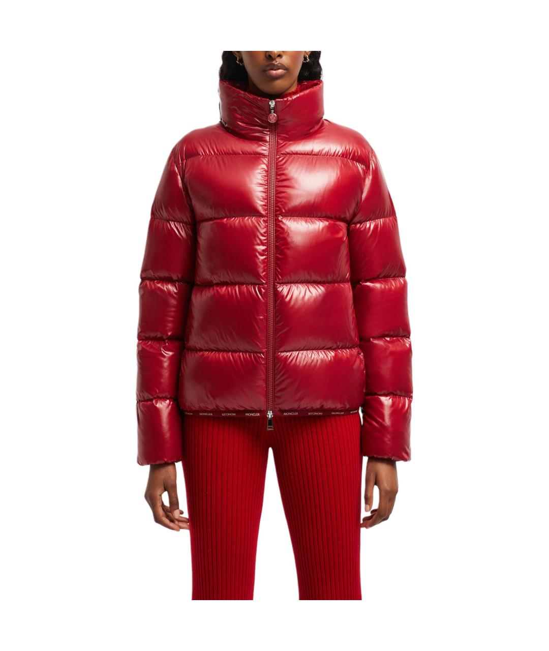 MONCLER Красная полиамидовая куртка, фото 4