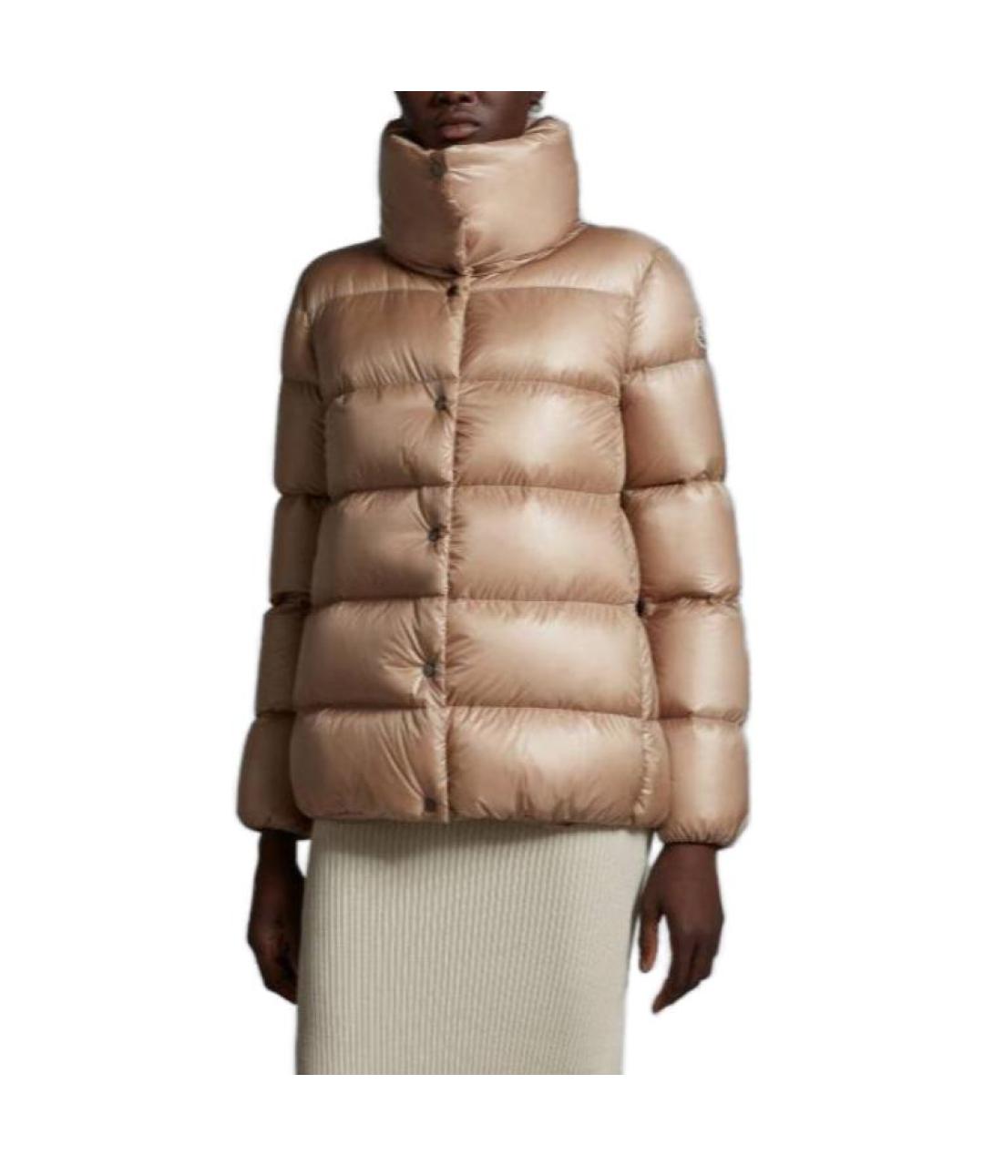 MONCLER Бежевая полиамидовая куртка, фото 4