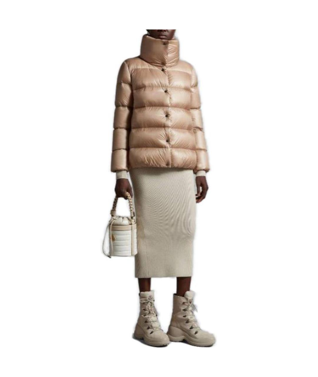 MONCLER Бежевая полиамидовая куртка, фото 2