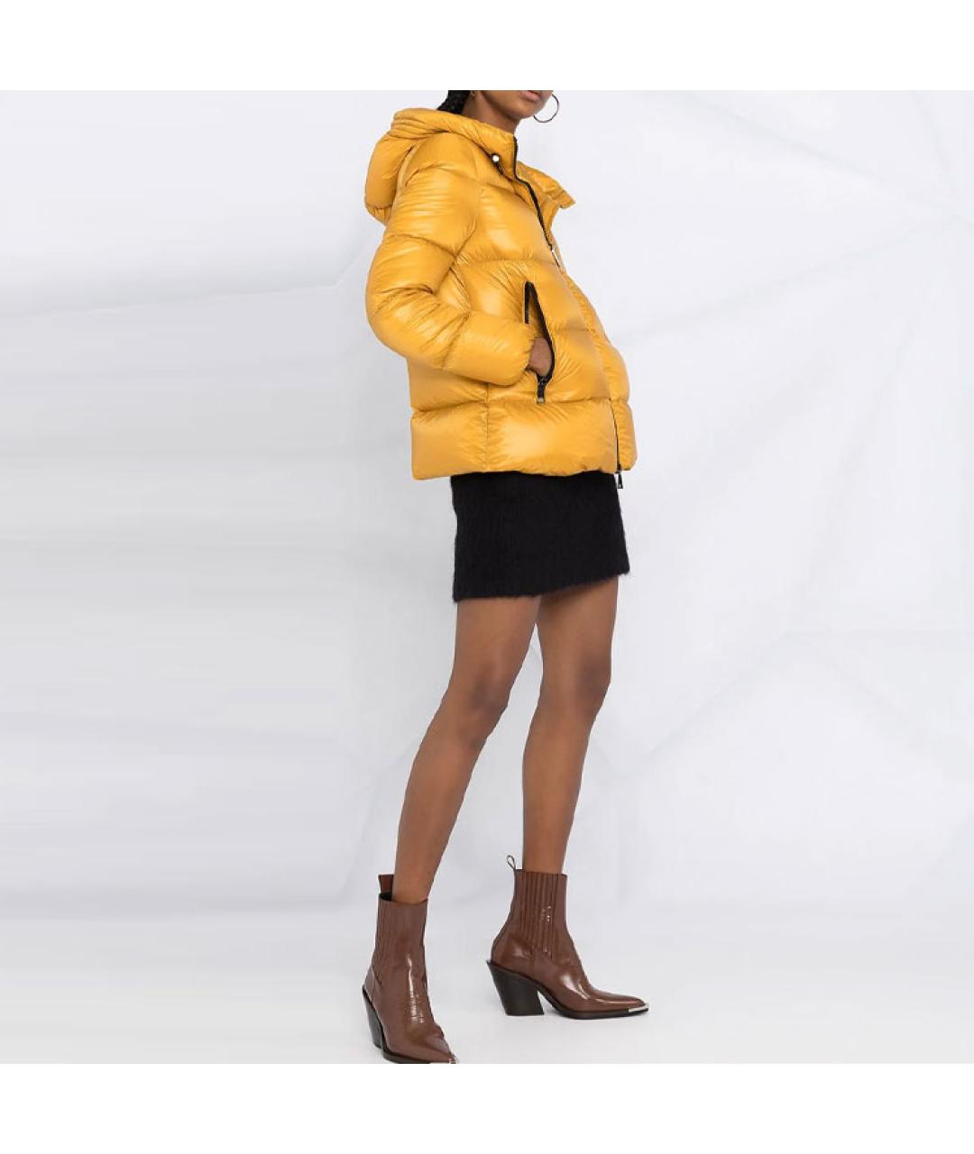 MONCLER Желтый пуховик, фото 4