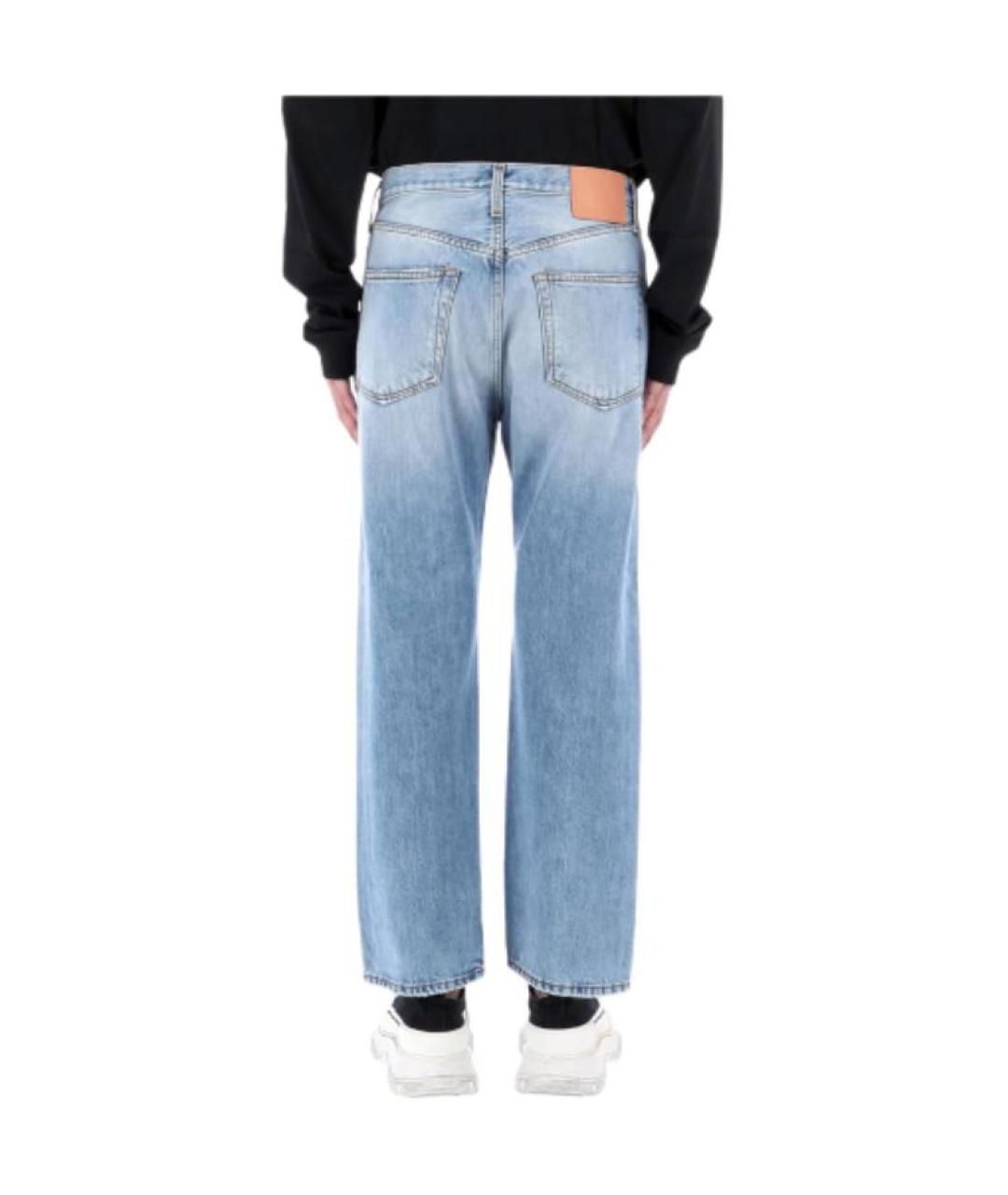 ACNE STUDIOS Голубые хлопковые прямые джинсы, фото 5