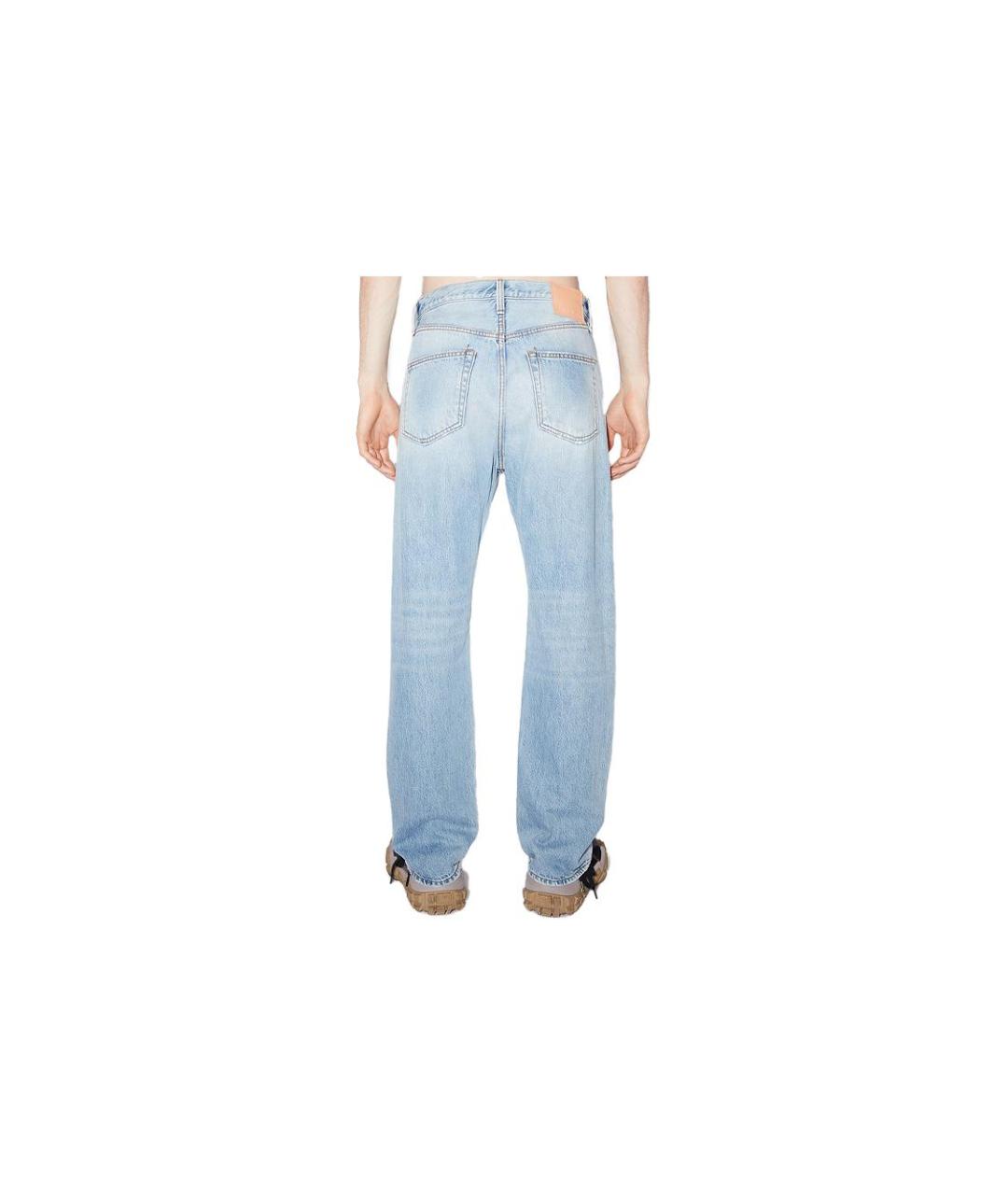ACNE STUDIOS Голубые хлопковые прямые джинсы, фото 2