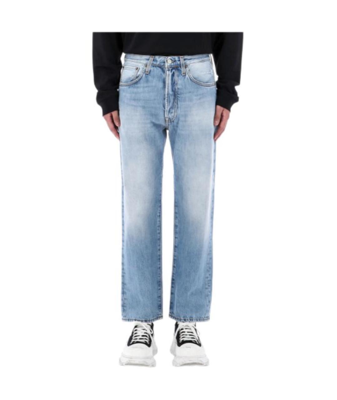 ACNE STUDIOS Голубые хлопковые прямые джинсы, фото 4