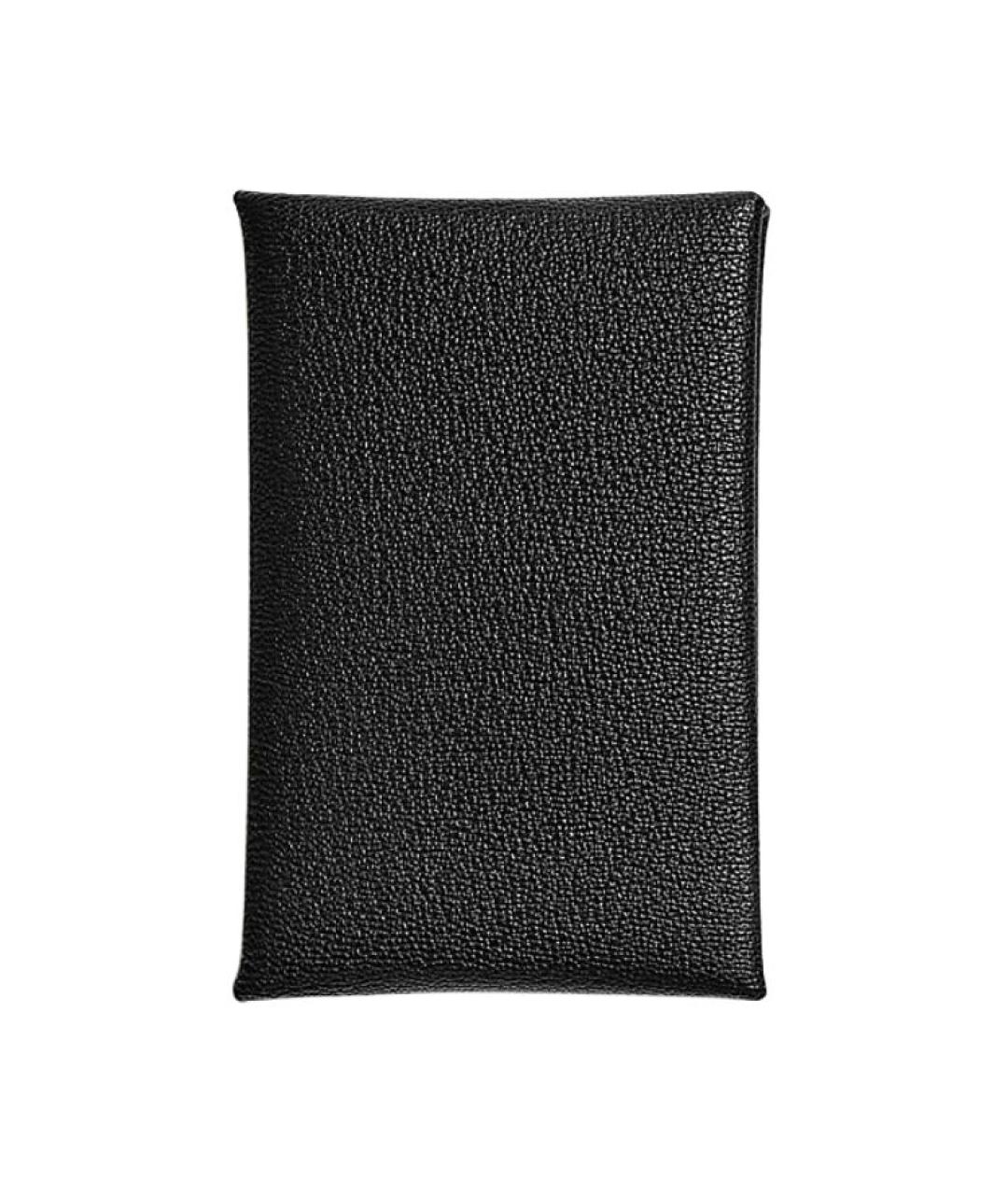 HERMES Черный кожаный кардхолдер, фото 1