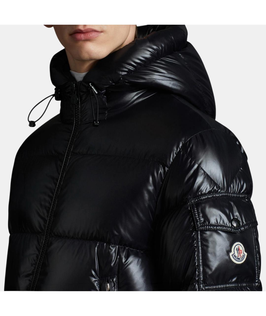 MONCLER Черный пуховик, фото 4