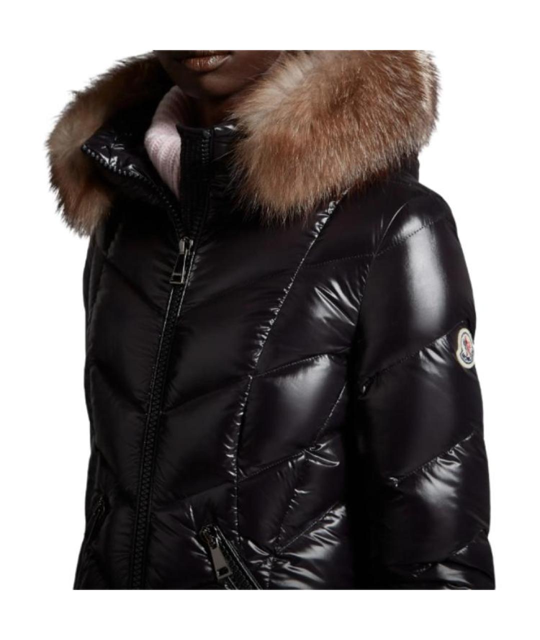 MONCLER Черный полиамидовый пуховик, фото 2