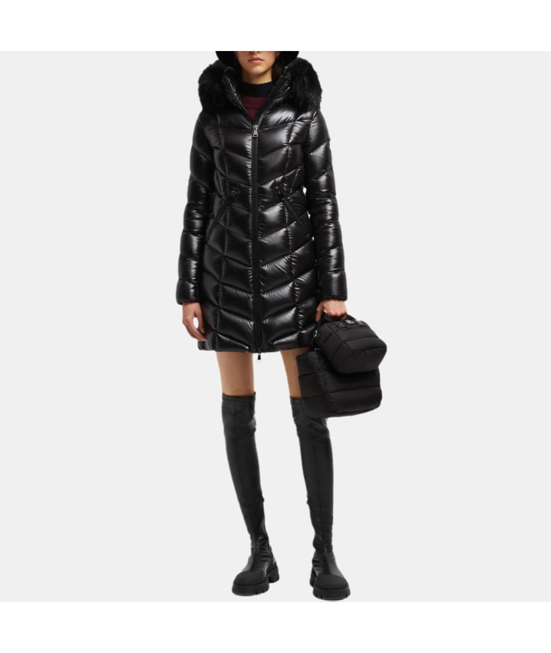 MONCLER Черный пуховик, фото 4