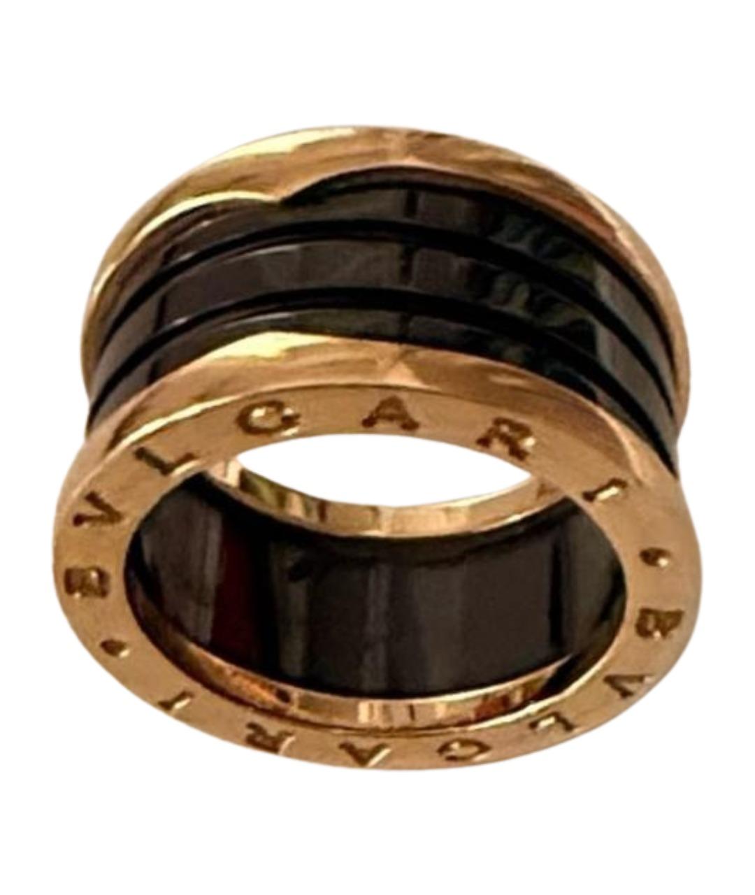 BVLGARI Черное кольцо из розового золота, фото 1