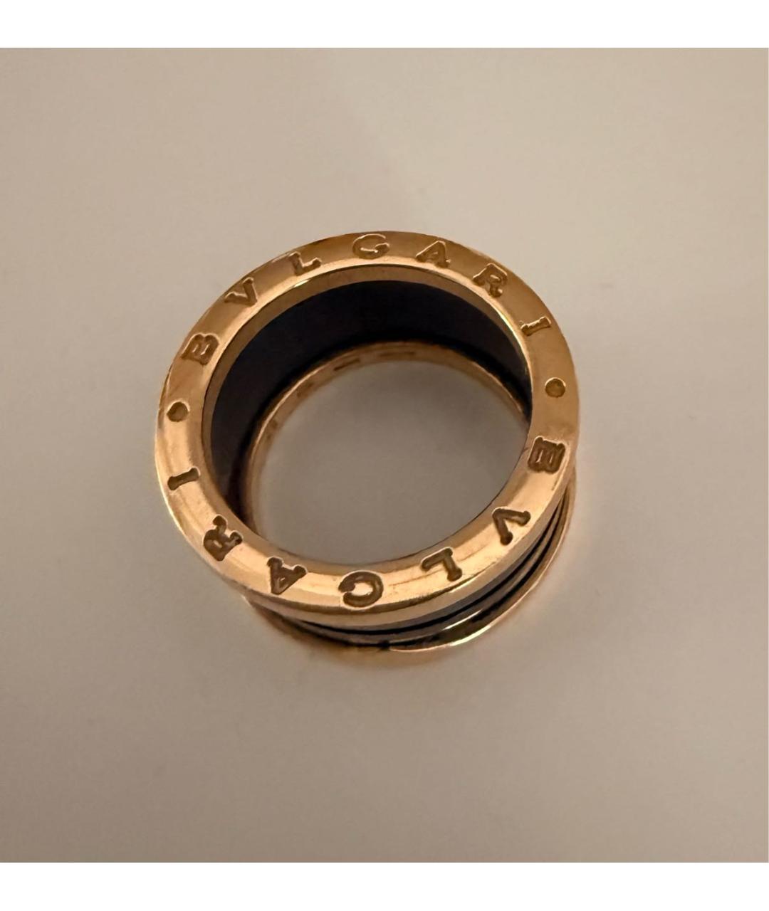 BVLGARI Черное кольцо из розового золота, фото 2