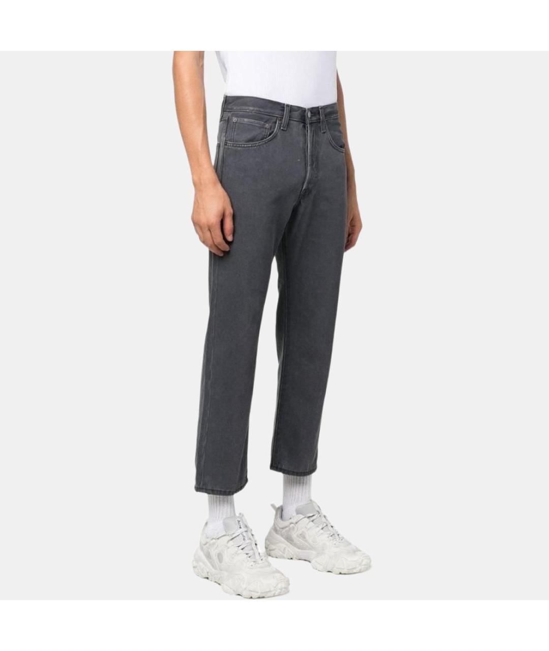 ACNE STUDIOS Серые хлопковые прямые джинсы, фото 3