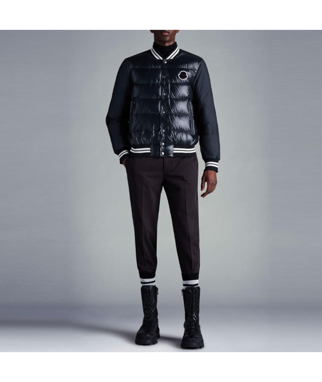 MONCLER Черный пуховик, фото 2
