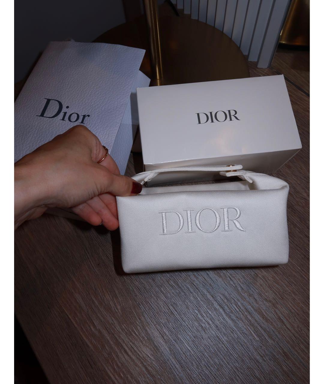 CHRISTIAN DIOR Белая хлопковая косметичка, фото 2