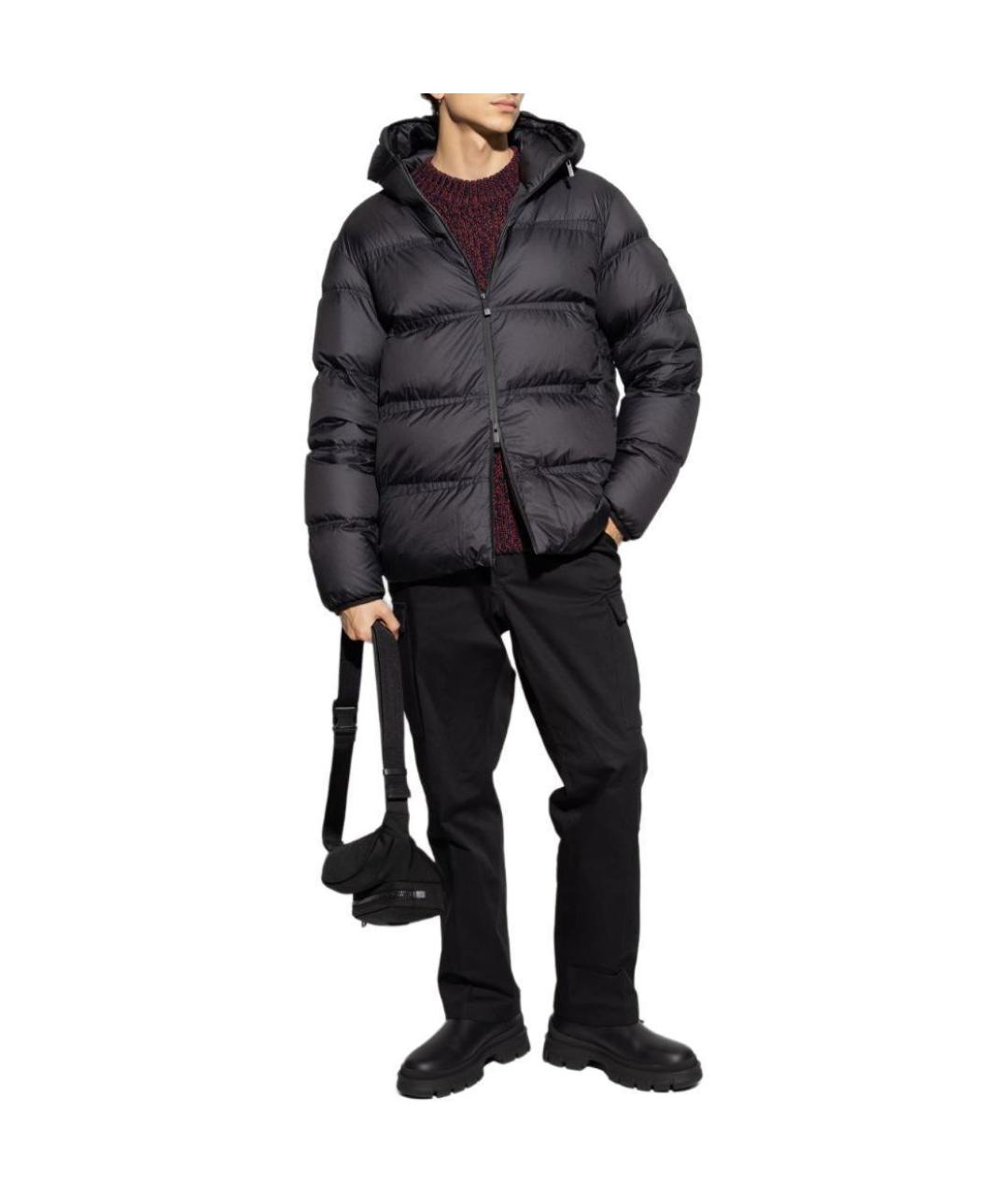 MONCLER Черный пуховик, фото 3