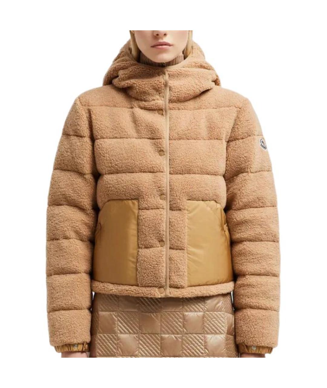 MONCLER Бежевый пуховик, фото 4