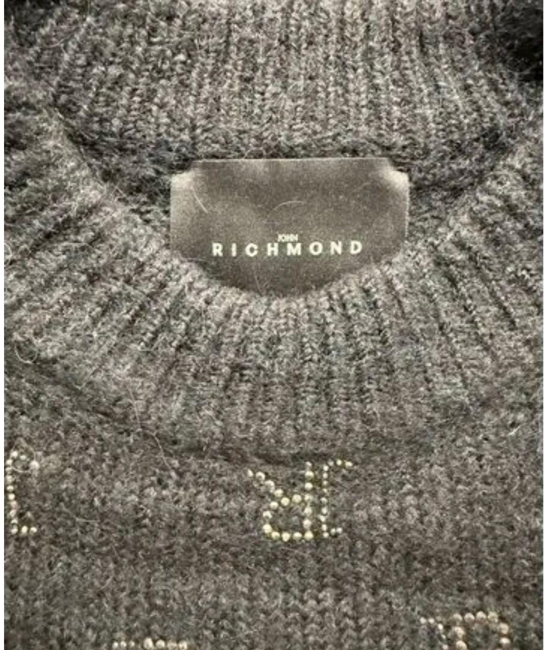 JOHN RICHMOND Черный шерстяной джемпер / свитер, фото 6