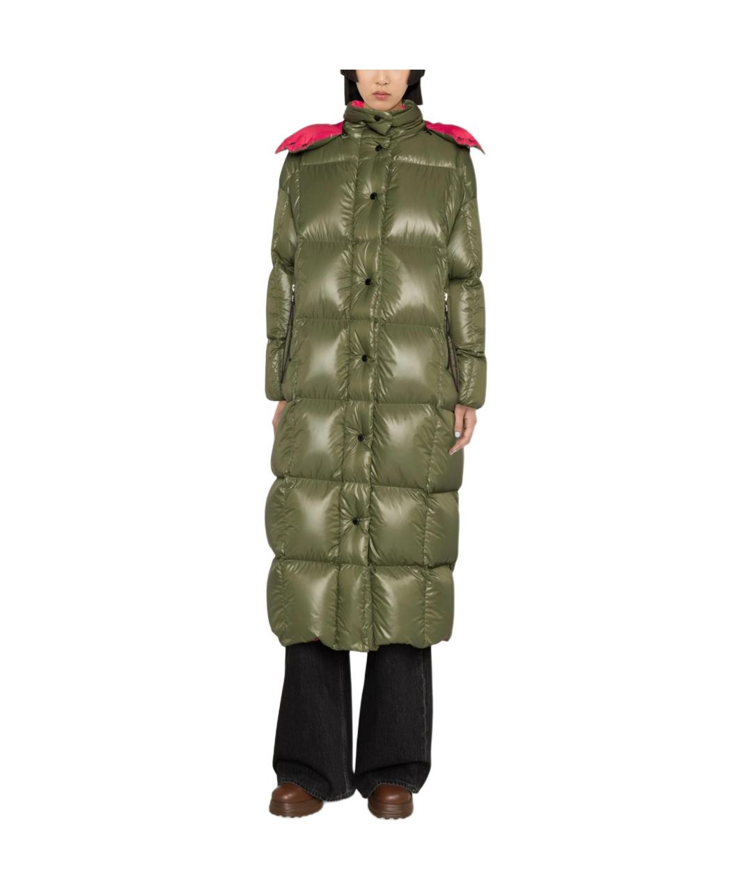 MONCLER Зеленый пуховик, фото 2