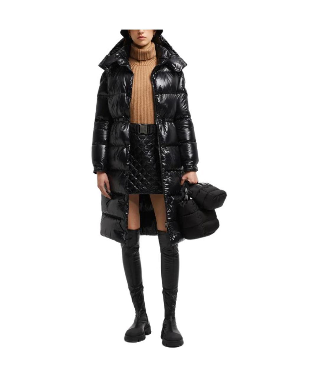 MONCLER Черный пуховик, фото 4