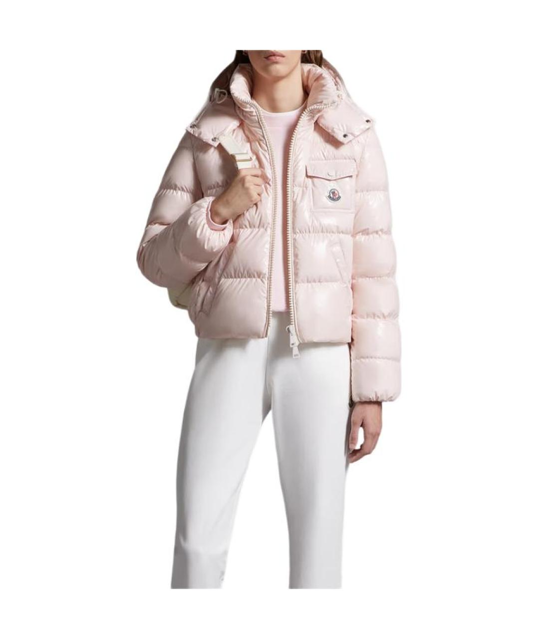 MONCLER Розовый пуховик, фото 4
