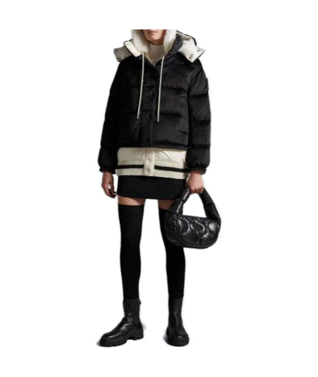 MONCLER Черный пуховик, фото 4