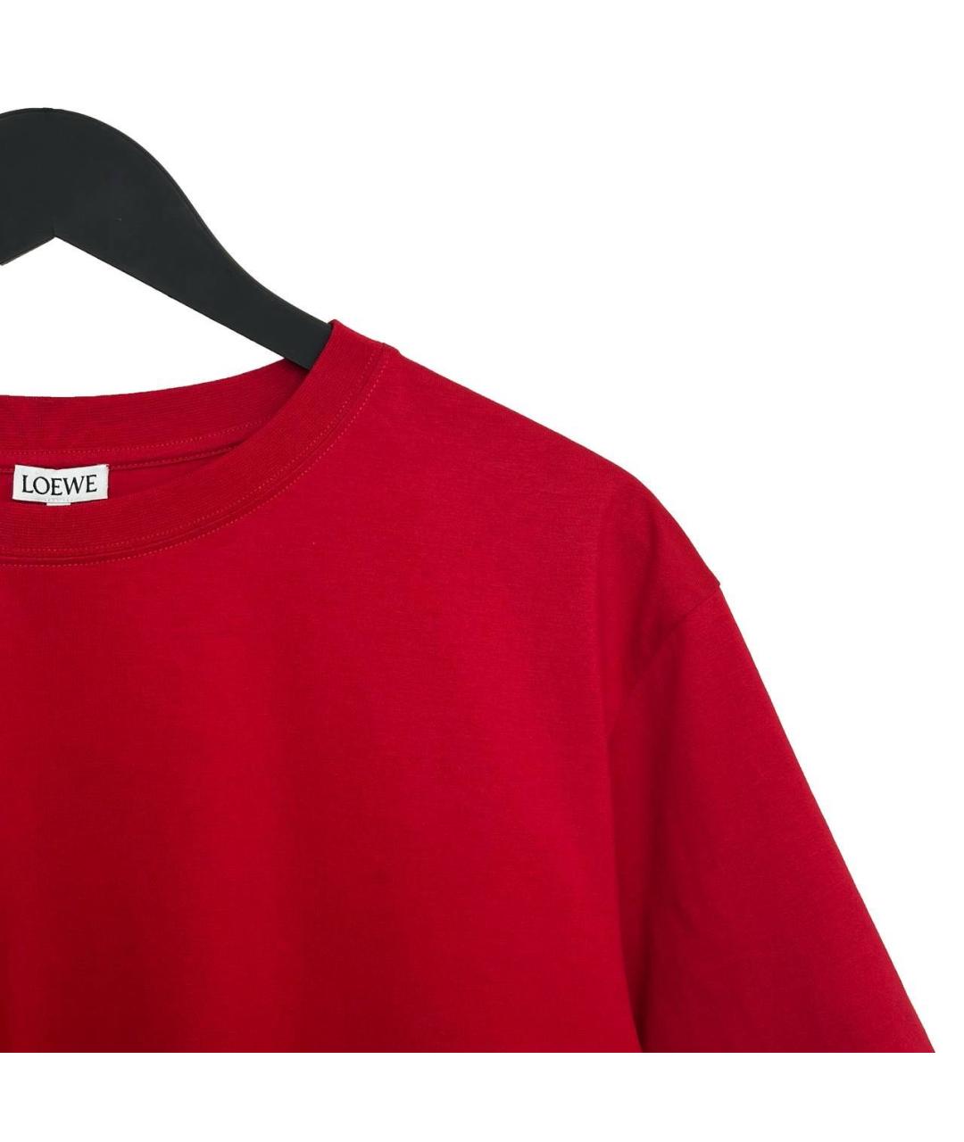 LOEWE Красная хлопковая футболка, фото 2