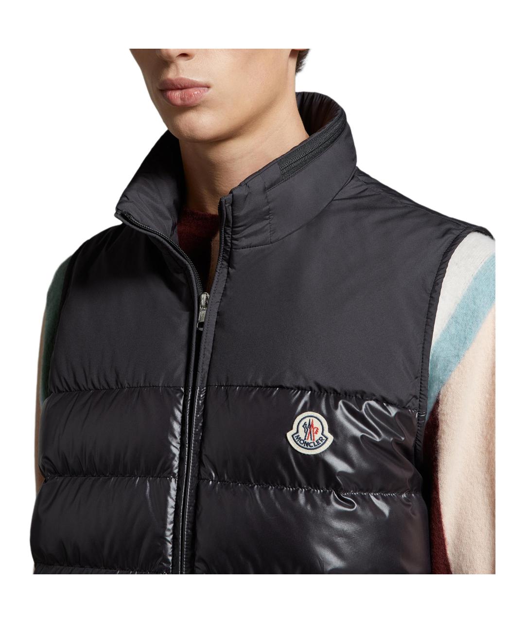MONCLER Черный полиамидовый жилет, фото 6