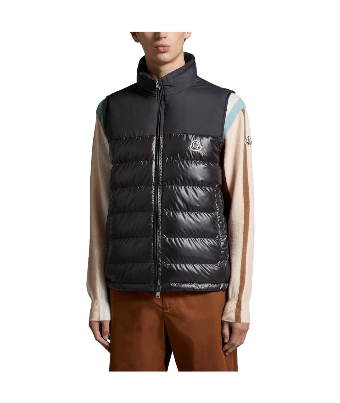 MONCLER Черный полиамидовый жилет, фото 3