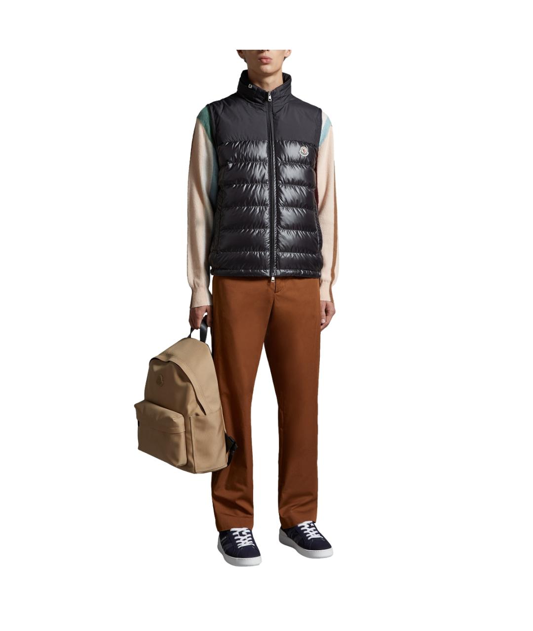 MONCLER Черный полиамидовый жилет, фото 2