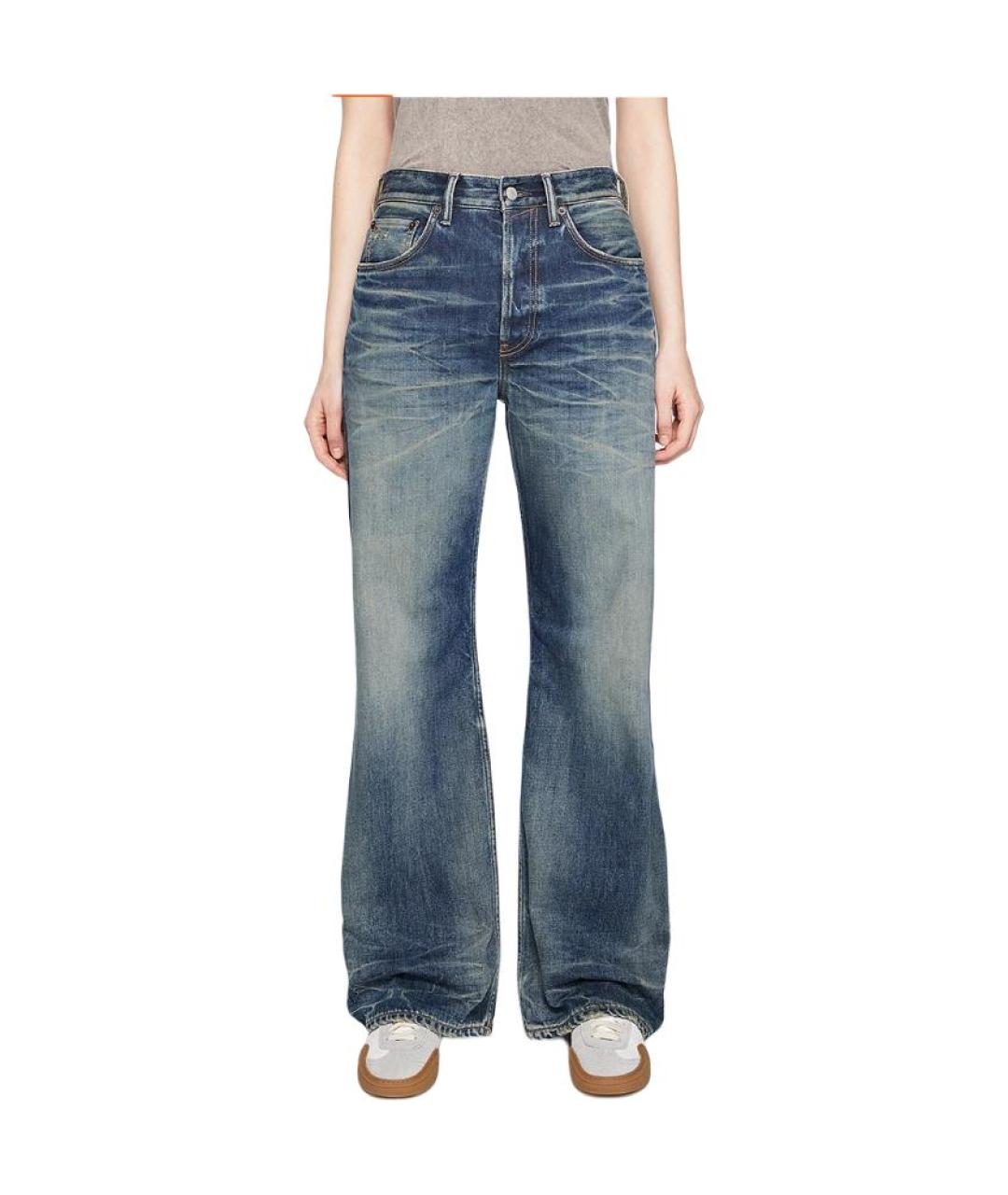 ACNE STUDIOS Синие хлопковые прямые джинсы, фото 2