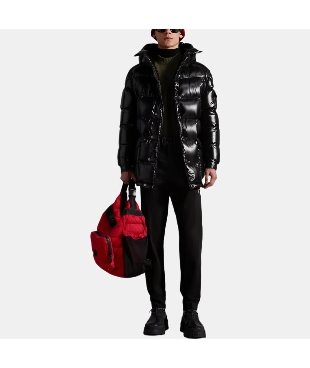 MONCLER Черный пуховик, фото 2