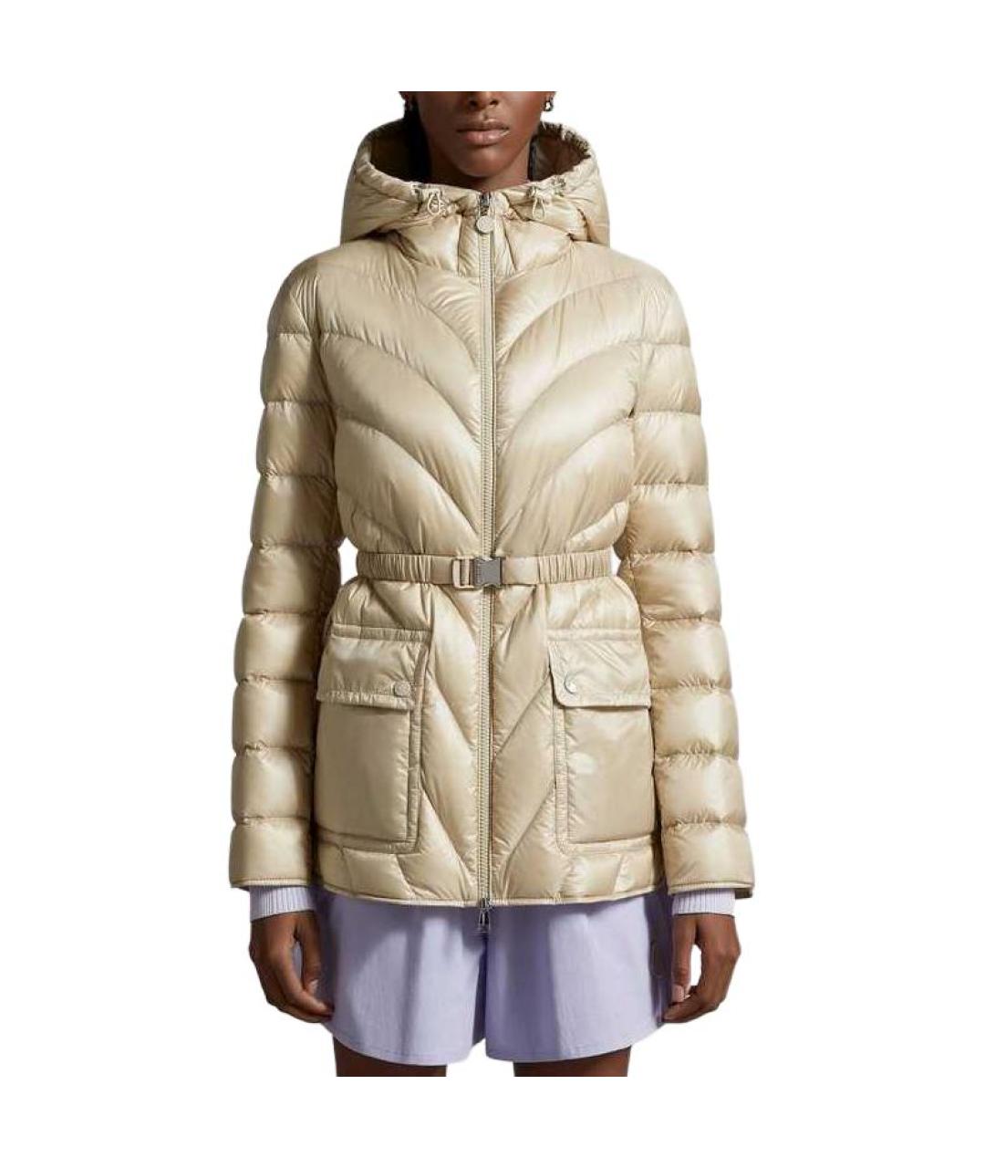 MONCLER Бежевый пуховик, фото 4