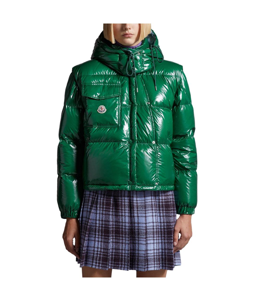 MONCLER Зеленый пуховик, фото 3