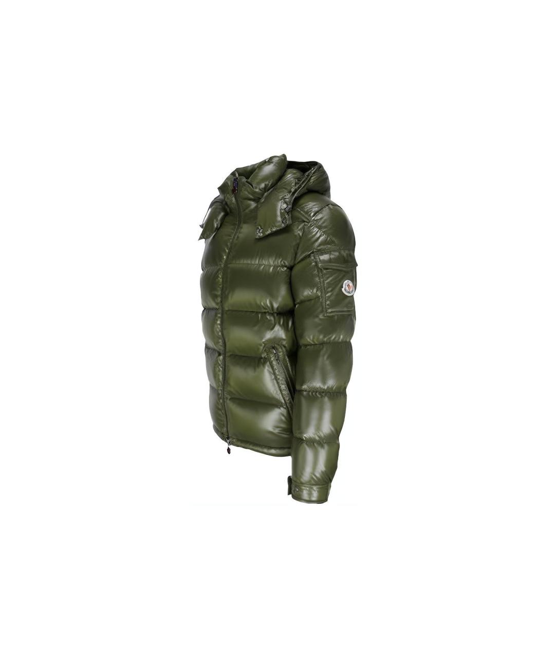 MONCLER Зеленый пуховик, фото 2