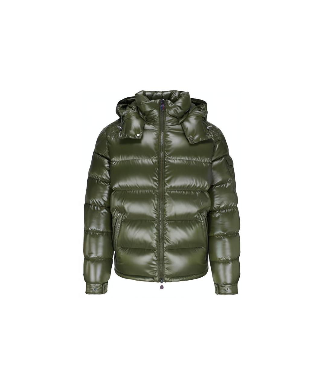 MONCLER Зеленый пуховик, фото 1