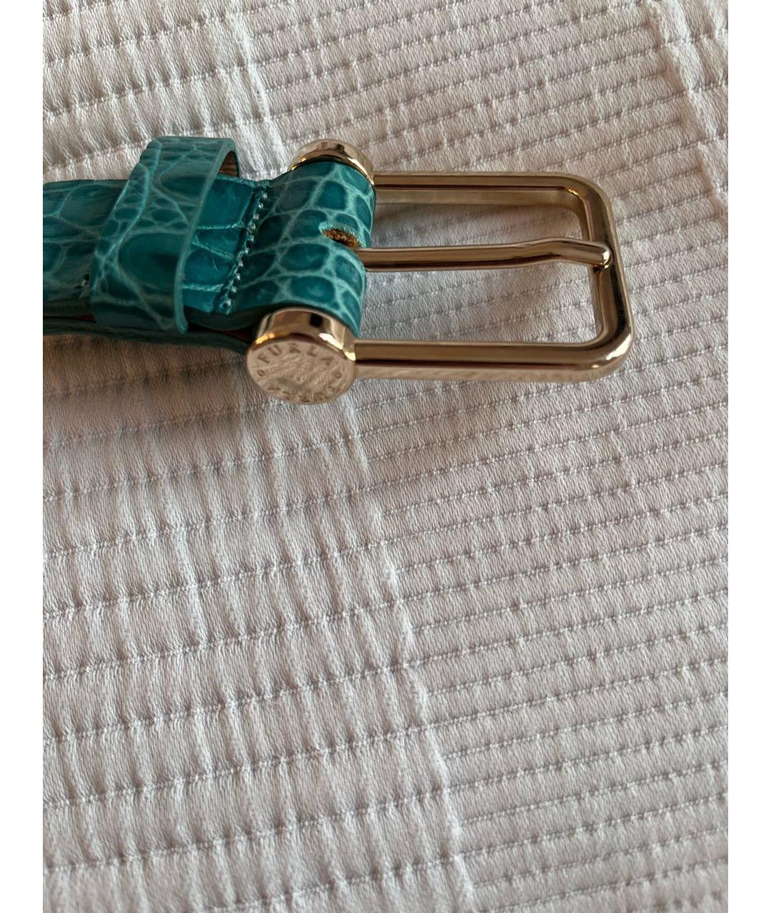 FURLA Бирюзовый кожаный ремень, фото 6