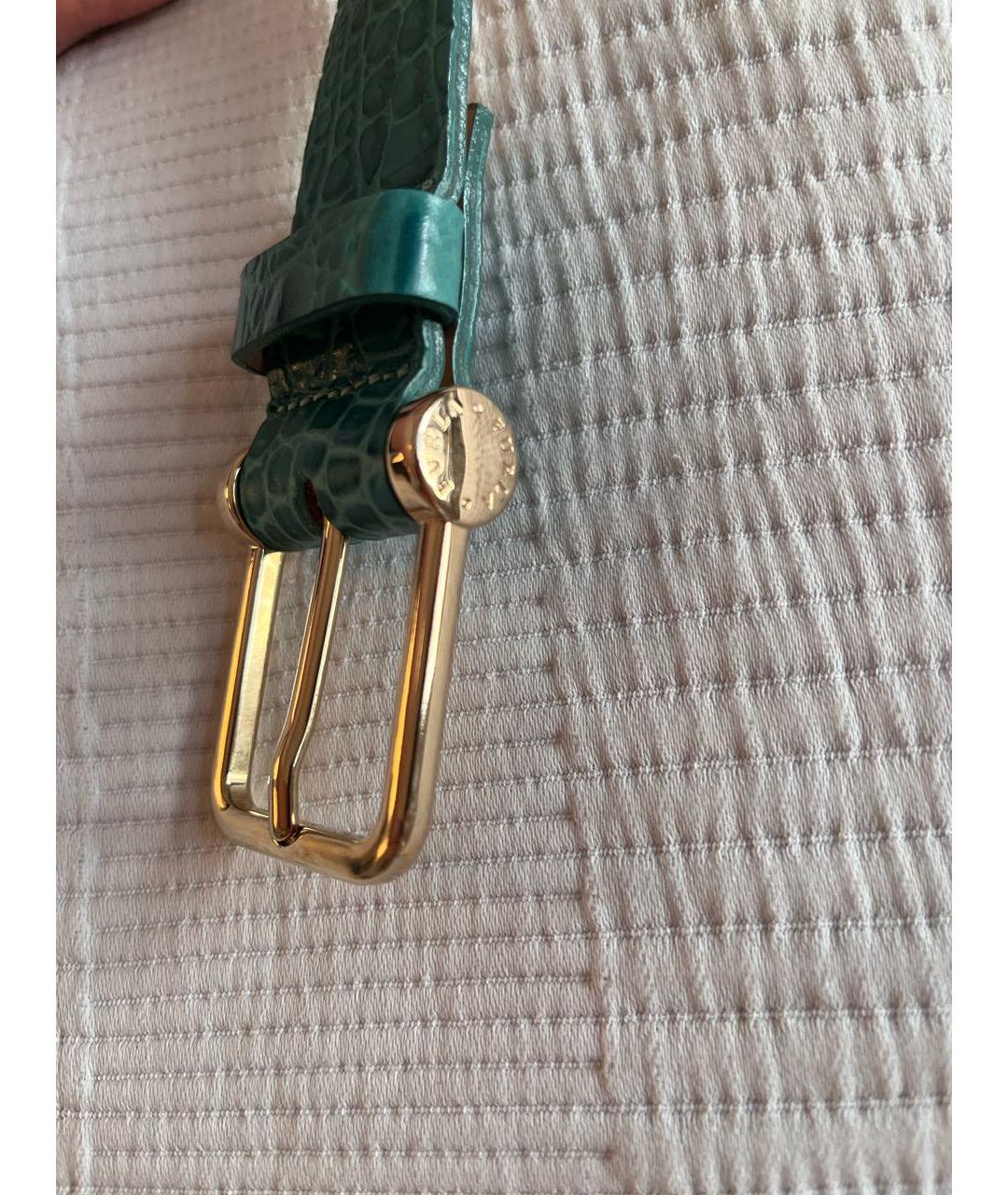 FURLA Бирюзовый кожаный ремень, фото 7