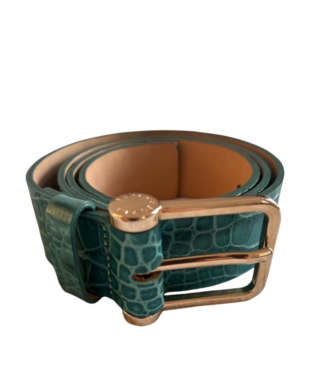 FURLA Бирюзовый кожаный ремень, фото 1