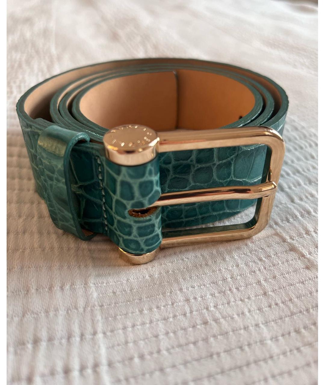 FURLA Бирюзовый кожаный ремень, фото 8