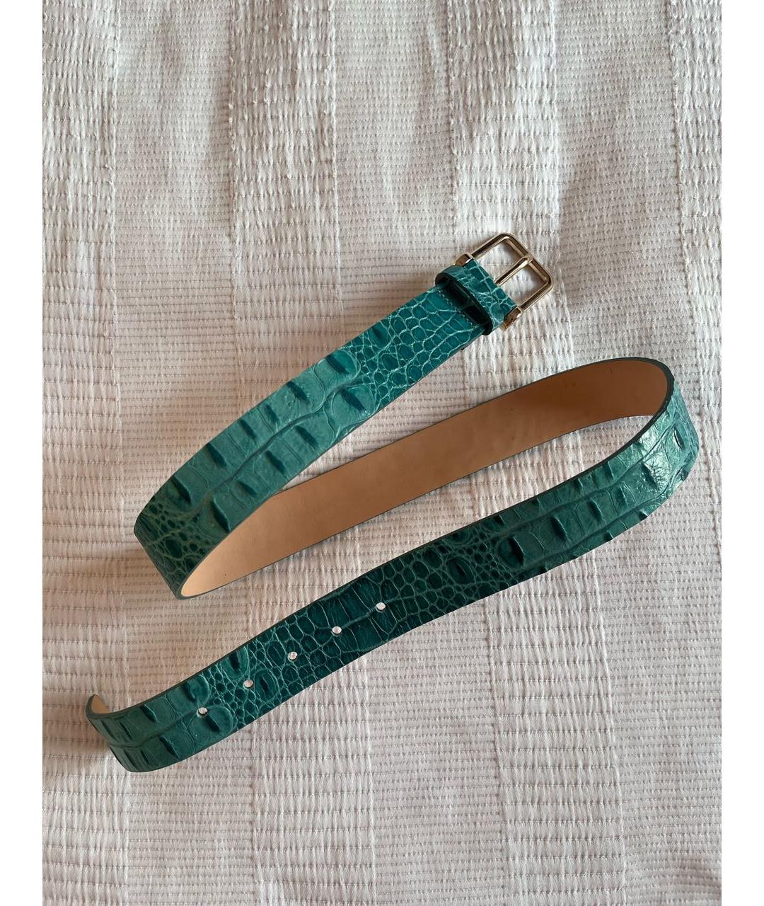 FURLA Бирюзовый кожаный ремень, фото 4