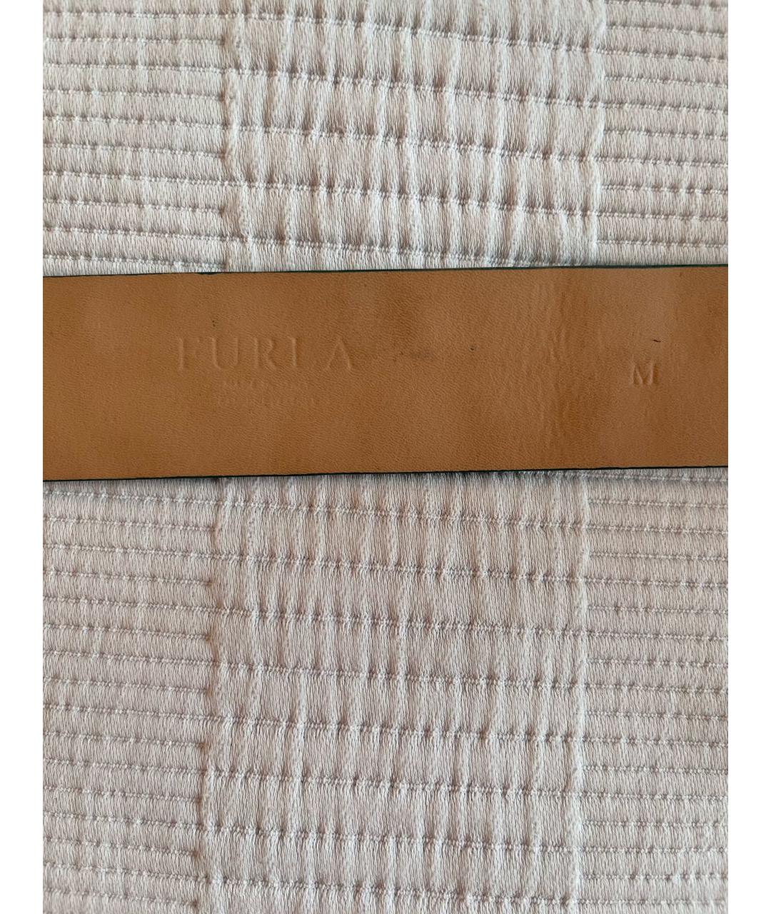 FURLA Бирюзовый кожаный ремень, фото 3