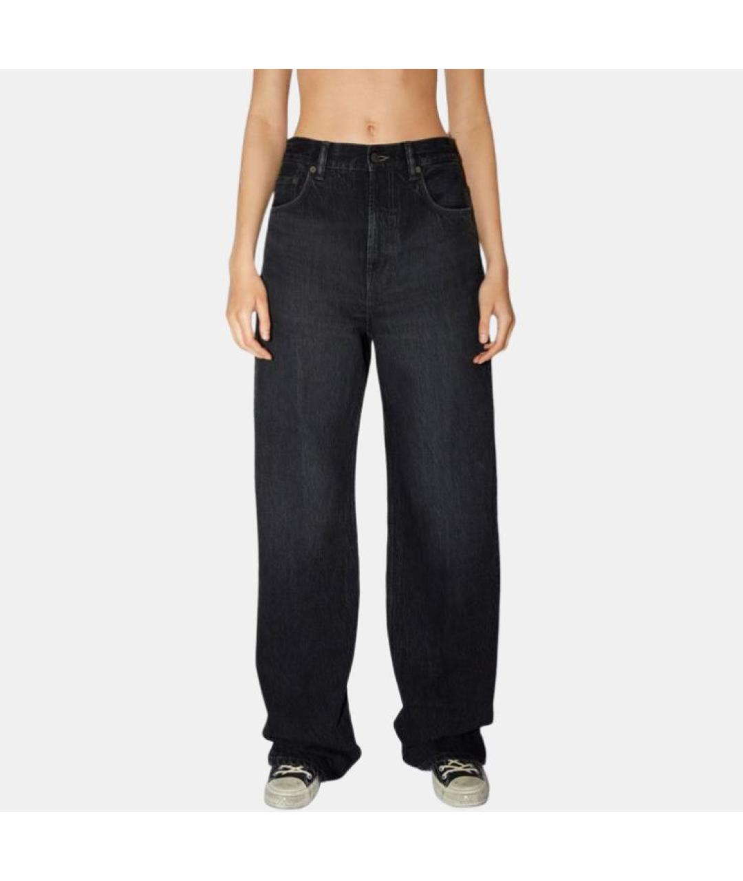 ACNE STUDIOS Черные хлопковые прямые джинсы, фото 2