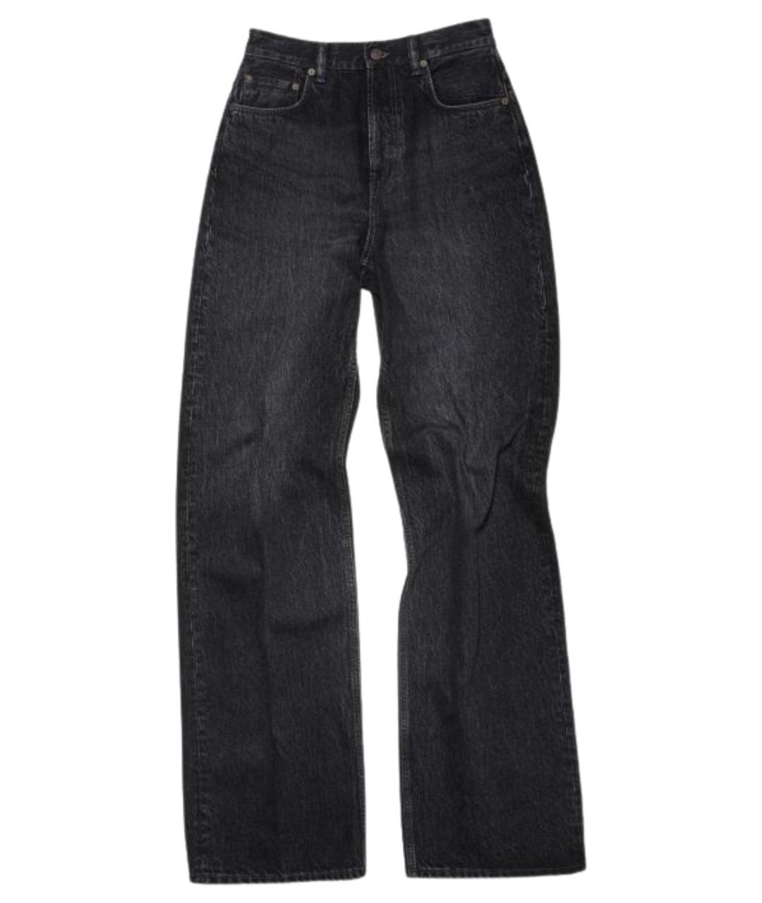 ACNE STUDIOS Черные хлопковые прямые джинсы, фото 1