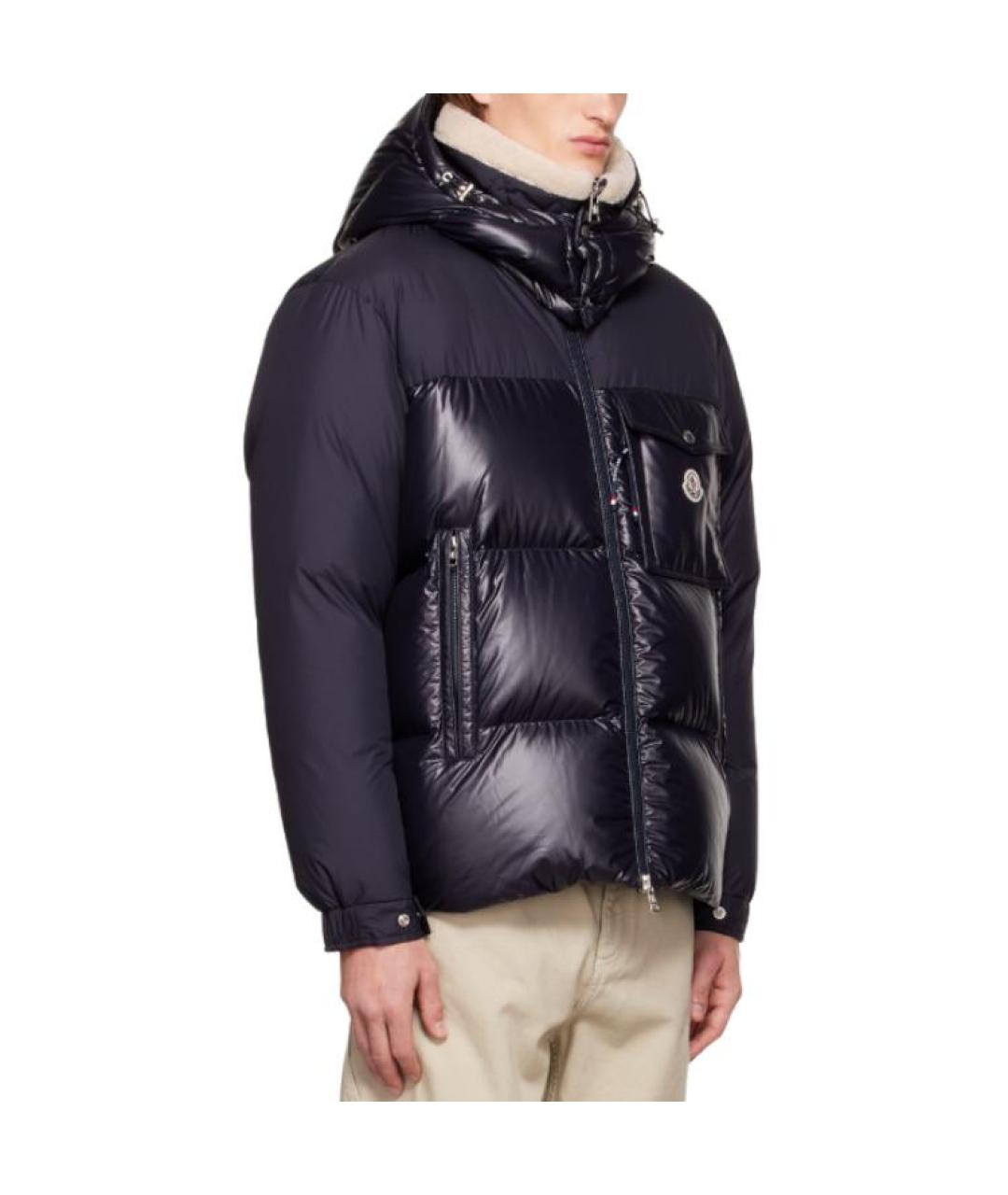 MONCLER Темно-синий пуховик, фото 5
