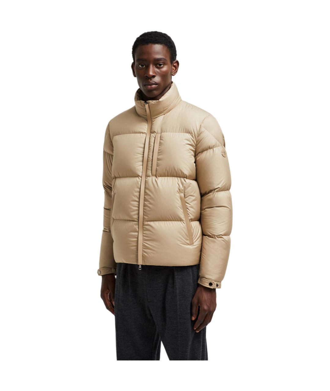 MONCLER Бежевая полиамидовая куртка, фото 2